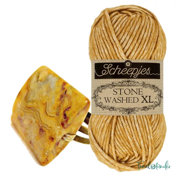 Scheepjes Stone Washed XL 849 Yellow Jasper - pamut fonal - cotton yarn