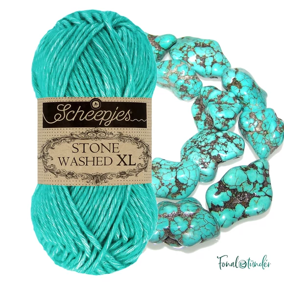 Scheepjes Stone Washed XL 864 Turquoise -  pamut fonal - cotton yarn