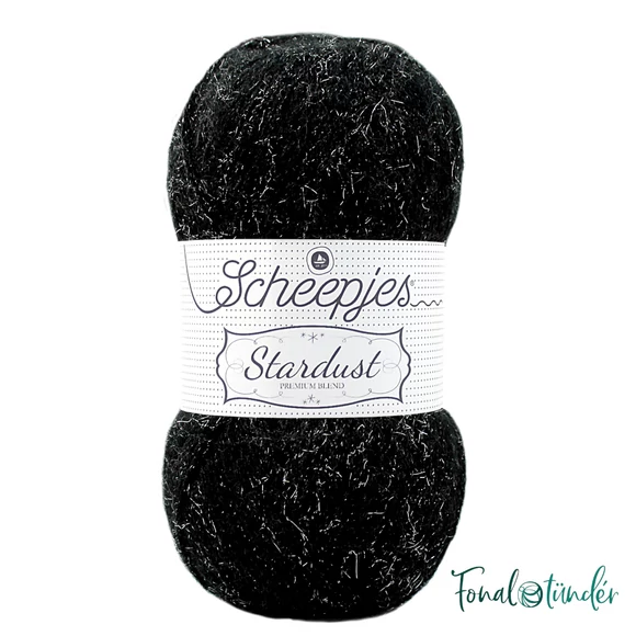 Scheepjes Stardast 651 Scorpio - black glittering mohair yarn 