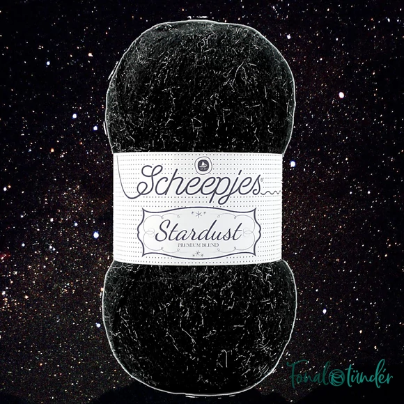 Scheepjes Stardust 651 Scorpio - éjfekete mohair fonal - black mohair yarn blend