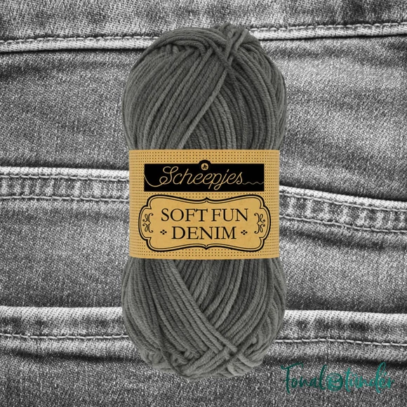 Scheepjes Softfun Denim 502 - gray - sötétszürke - pamut-akril fonal - yarn blend