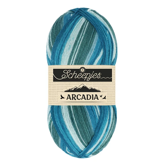 Scheepjes Arcadia 906 Oasis - kék-szürke gyapjú zoknifonal - wool sockyarn