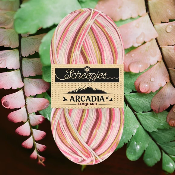 Scheepjes Arcadia Jacquard 1002 Wildfern - mintás gyapjú zoknifonal - wool sockyarn