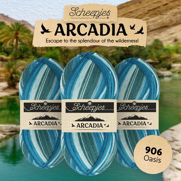 Scheepjes Arcadia 906 Oasis - kék-szürke gyapjú zoknifonal - wool sockyarn