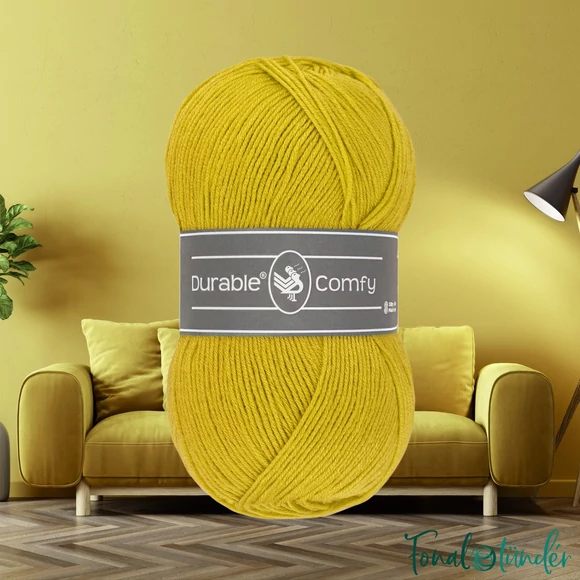 Durable Comfy 2206 Lemon Curry - élénk sárga mikroszálas akril fonal - acrylic yarn
