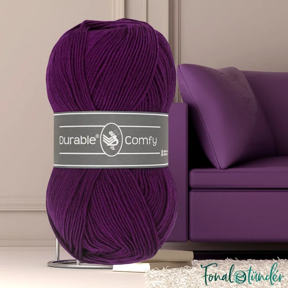 Durable Comfy 251 Aubergine - padlizsán lila mikroszálas akril fonal - acrylic yarn