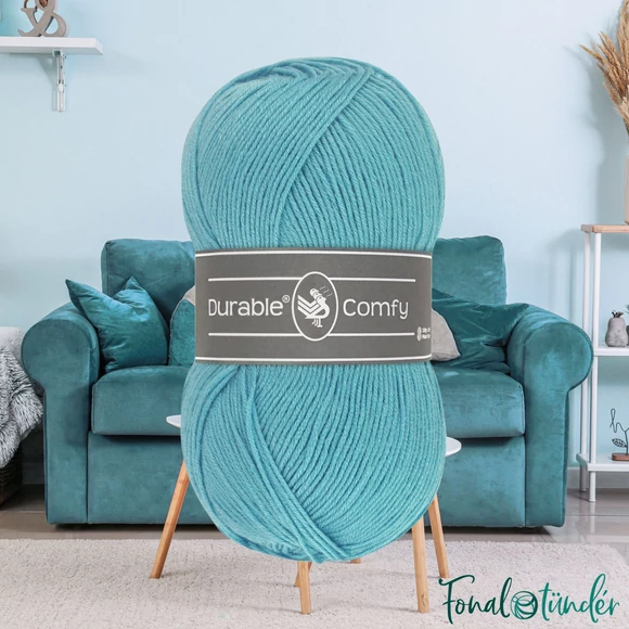 Durable Comfy 342 Atlantis - türkizkék mikroszálas akril fonal - acrylic yarn