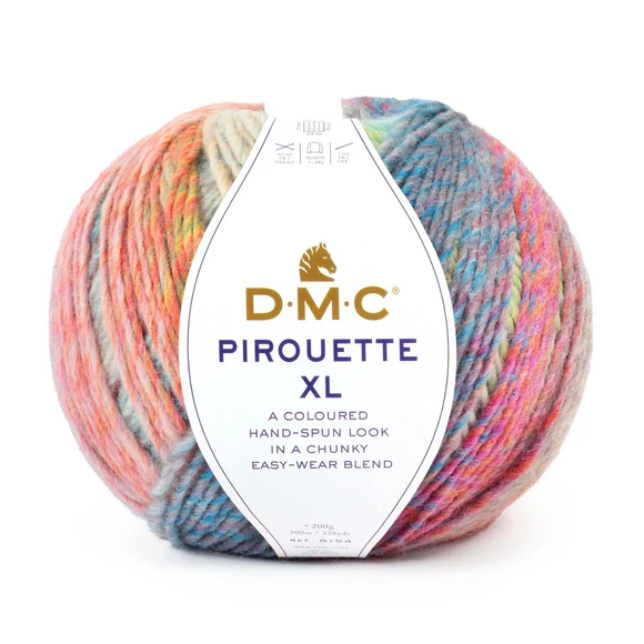 DMC Pirouette XL 1101 - szivárványos - színváltós fonal - self-striping yarn