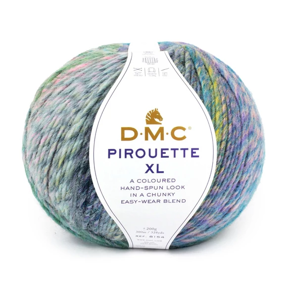 DMC Pirouette XL 1102 - kék-zöld-sárga - színváltós fonal - self-striping yarn