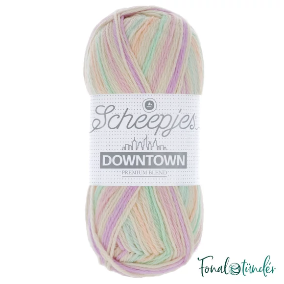 Scheepjes Downtown 413 Baker's Corner - pasztel rózsaszín-zöld -  gyapjú fonal - wool yarn blend