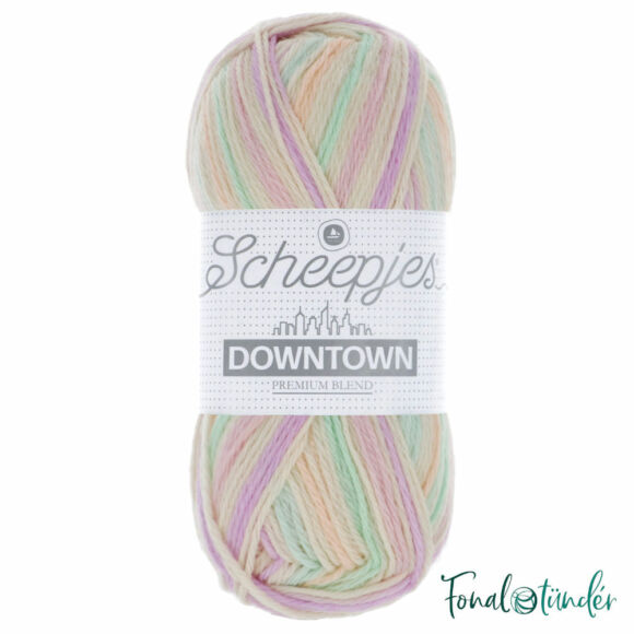 Scheepjes Downtown 413 Baker's Corner - pasztel rózsaszín-zöld -  gyapjú fonal - wool yarn blend