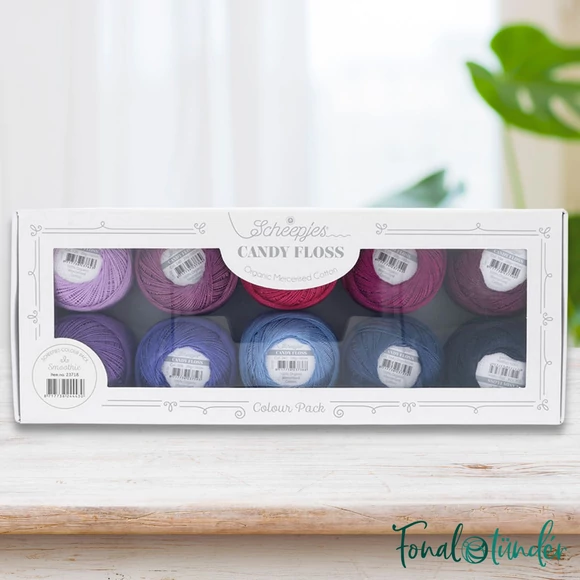 Scheepjes Candy Floss Colour Pack Smoothie - hímzőfonal csomag - Kékek és Lilák