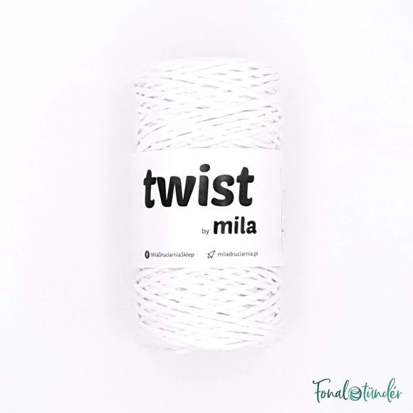 Mila Twist sodort zsinórfonal - hófehér - 3mm
