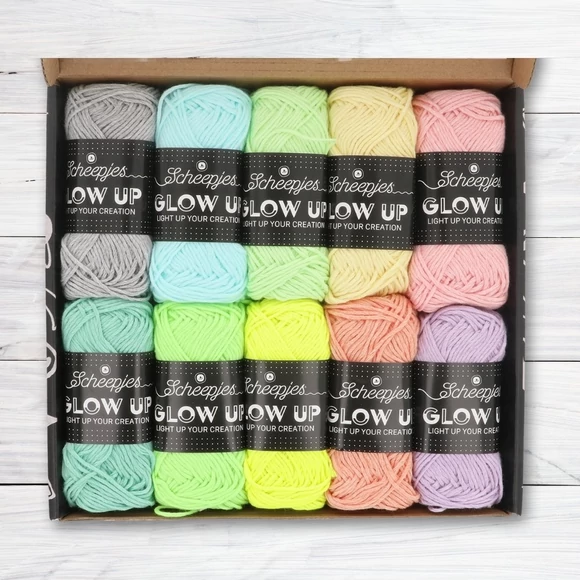 Scheepjes Glow Up - yarn colour pack - sötétben világító fonal csomag