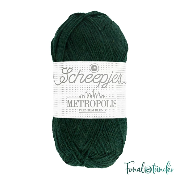 Scheepjes Metropolis 016 Karachi - sötétzöld gyapjú fonal - dark-green wool yarn
