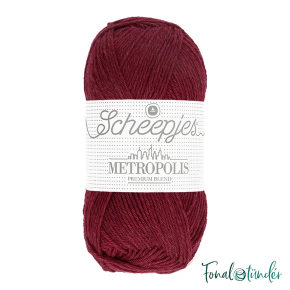 Scheepjes Metropolis 057 Milan - sötét vörös gyapjú fonal - deep red wool yarn