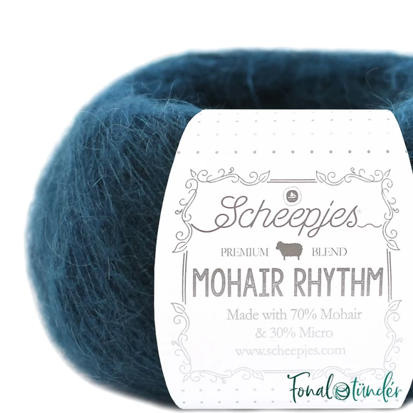 Scheepjes Alpaca Rhythm 677 Charleston - sötétkék mohair gyapjú fonal - wool yarn