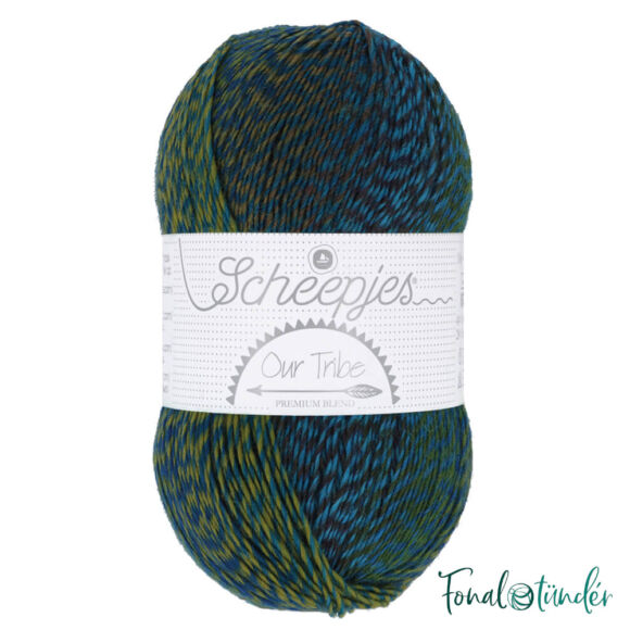Scheepjes Our Tribe 974 -The Curio Crafts Room - kék-zöld - gyapjú fonal - blue-green wool yarn