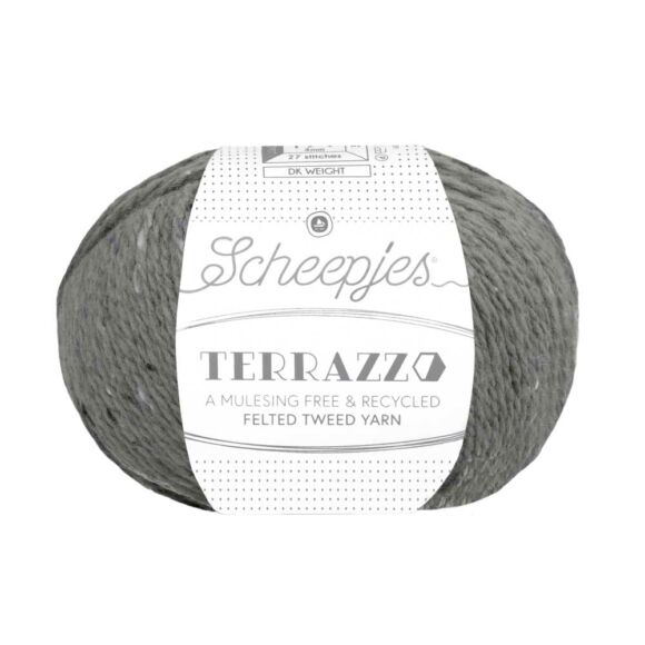 Scheepjes Terrazzo 741 Cenere - hamuszürke gyapjú fonal - ash gray tweed wool yarn