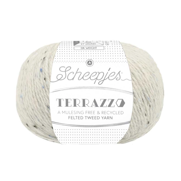 Scheepjes Terrazzo 745 Pergamena - fehér gyapjú fonal - white tweed wool yarn