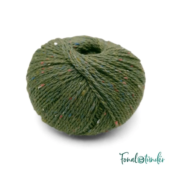 Scheepjes Terrazzo 710 Pera - sötétzöld gyapjú fonal - green tweed wool yarn