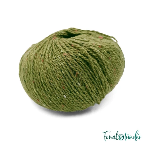 Scheepjes Terrazzo 711 Muschio - sötét mohazöld gyapjú fonal - green tweed wool yarn