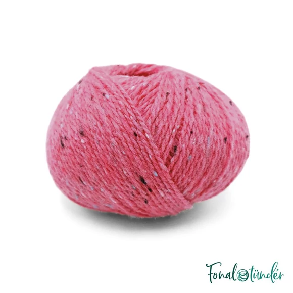 Scheepjes Terrazzo 713 Corallo - korall rózsaszín gyapjú fonal - coral pink tweed wool yarn