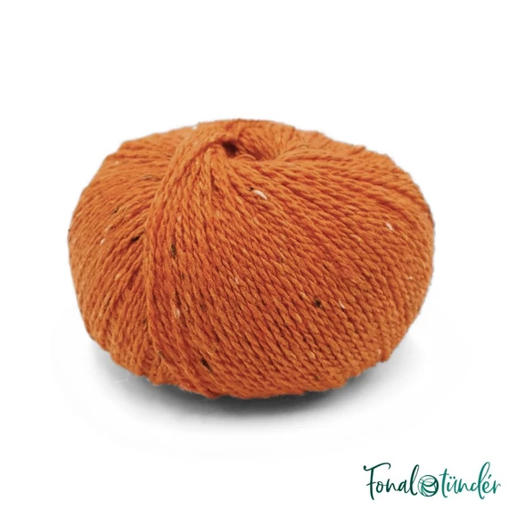 Scheepjes Terrazzo 715 Mandarino - narancssárga gyapjú fonal - orange tweed wool yarn