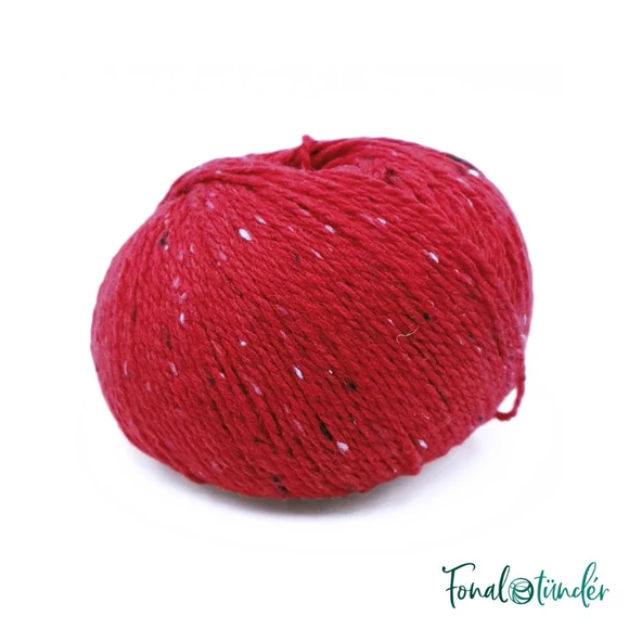 Scheepjes Terrazzo 719 Cremisi - karmazsin vörös gyapjú fonal - red tweed wool yarn