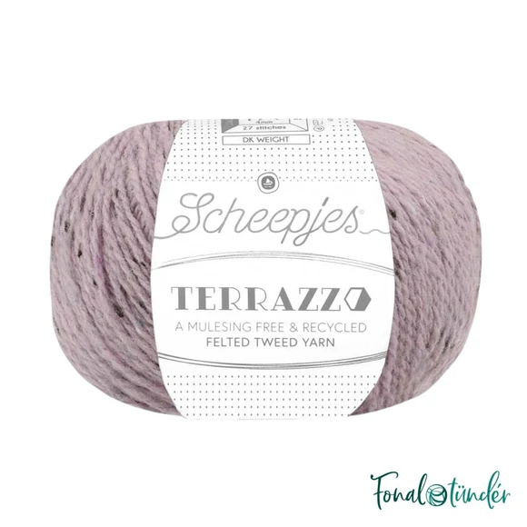 Scheepjes Terrazzo 725 Argilla - rózsaszín gyapjú fonal - pink tweed wool yarn