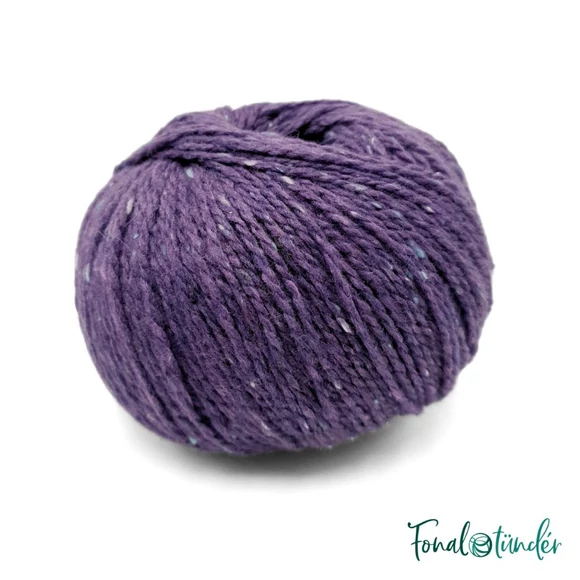 Scheepjes Terrazzo 730 Melanzana - padlizsán lila gyapjú fonal - eggplant purple tweed wool yarn