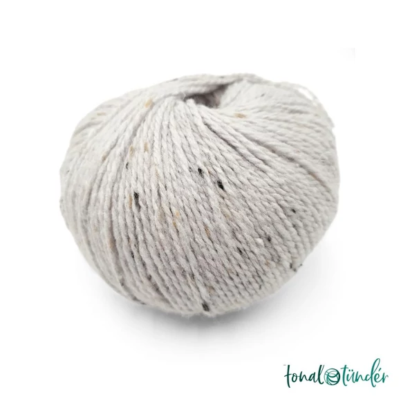 Scheepjes Terrazzo 740 Piuma - világosszürke gyapjú fonal - light gray tweed wool yarn
