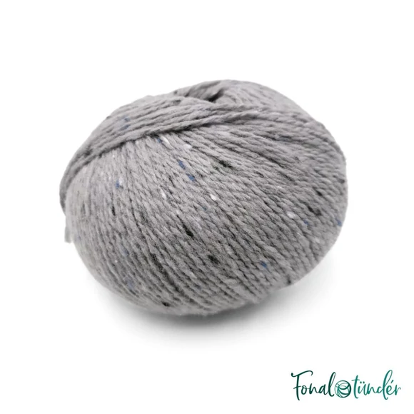 Scheepjes Terrazzo 741 Cenere - hamuszürke gyapjú fonal - ash gray tweed wool yarn