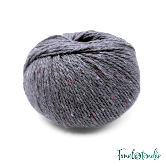Scheepjes Terrazzo 742 Pietra - sötétszürke gyapjú fonal - stone-gray tweed wool yarn