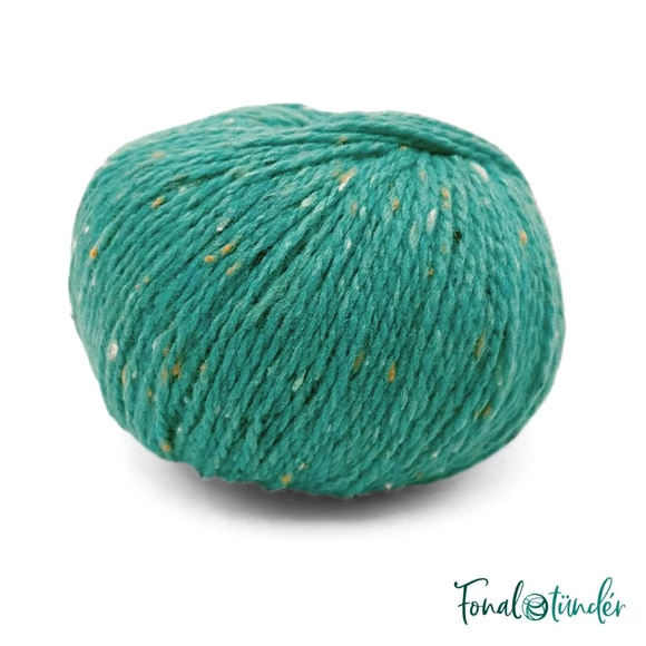 Scheepjes Terrazzo 753 Pavone - türkiz gyapjú fonal - turquoise tweed wool yarn