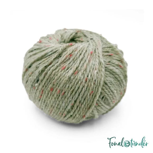 Scheepjes Terrazzo 756 Guscio d’uovo - zöld gyapjú fonal - green tweed wool yarn