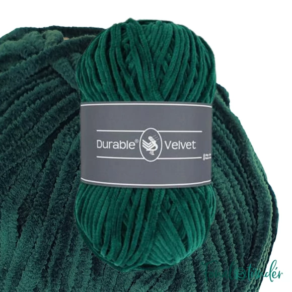 Durable Velvet 2150 Forest Green - sötét fenyőzöld zsenília fonal - dark green chenille yarn