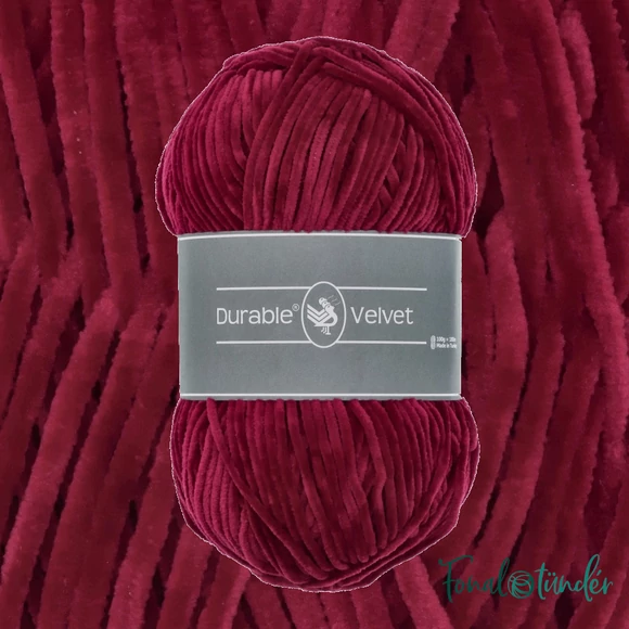 Durable Velvet 222 Bordeaux - bordó zsenília fonal - deep red chenille yarn