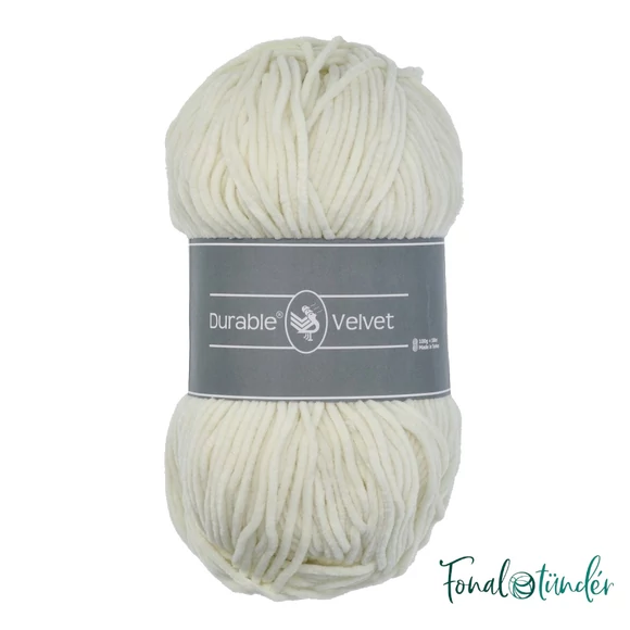Durable Velvet 326 Ivory - krémfehér zsenília fonal - cream white chenille yarn