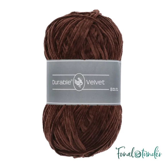 Durable Velvet 385 Coffee - kávébarna zsenília fonal - deep brown chenille yarn