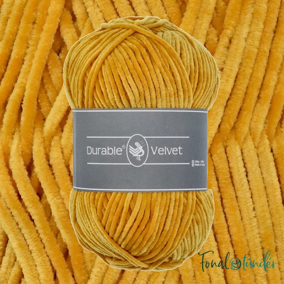 Durable Velvet 411 Orange - narancssárga zsenília fonal - ochre chenille yarn