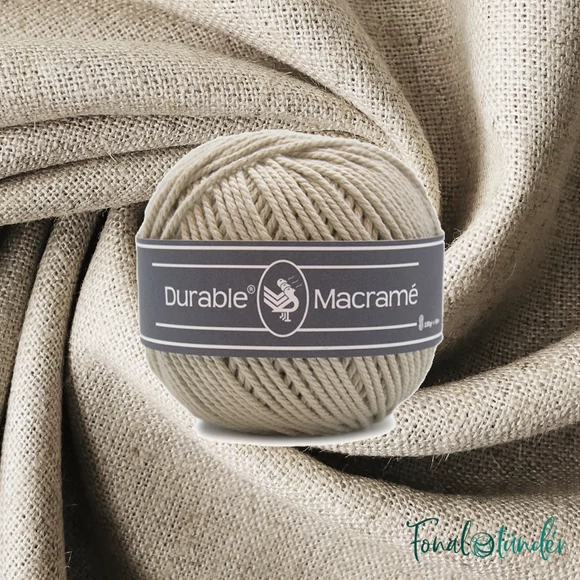 Durable Macrame 2212 Linen - lenfehér makramé zsinórfonal - ecru twisted cotton cord