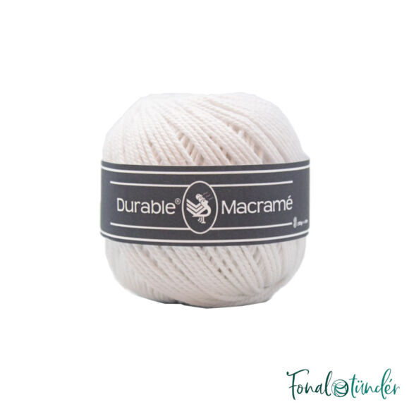Durable Macrame 310 White - hófehér makramé zsinórfonal - snow-white twisted cotton cord
