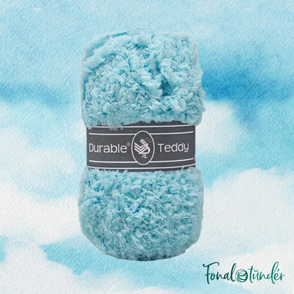 Durable Teddy 2123 Sky - világoskék buklé fonal - lightblue hairy fluffy yarn