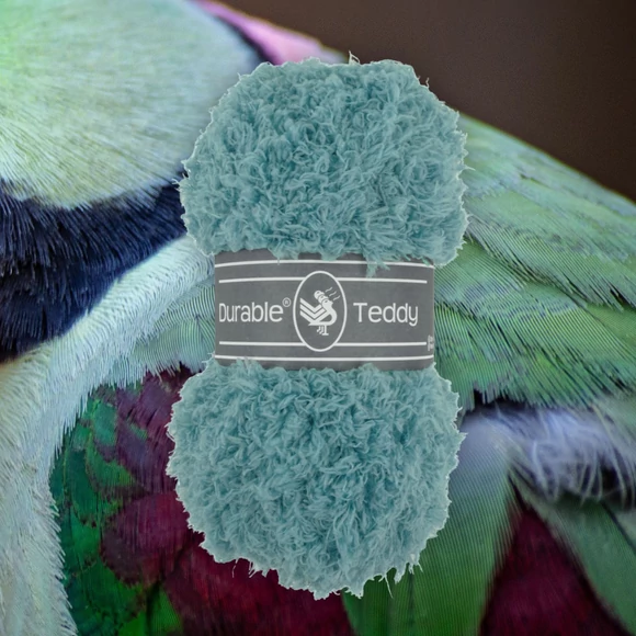 Durable Teddy 2134 Vintage Green - zöld buklé fonal - hairy fluffy yarn