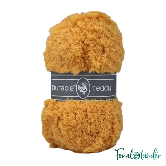 Durable Teddy 2182 Ochre - okkersárga buklé fonal - hairy fluffy yarn
