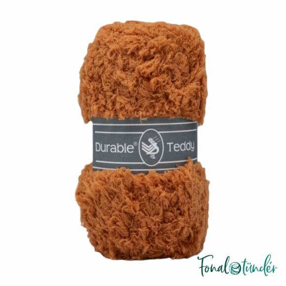 Durable Teddy 2210 Caramel - barna buklé fonal - brown hairy fluffy yarn