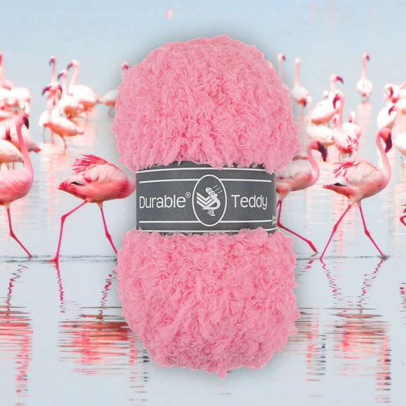 Durable Teddy 229 Flamingo Pink - rózsaszín buklé fonal - hairy fluffy yarn