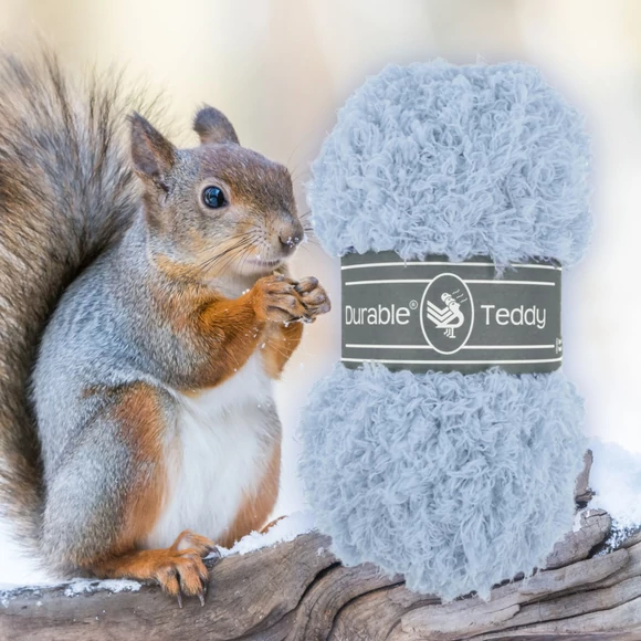 Durable Teddy 289 Blue Gray - szürkés kék buklé fonal - hairy fluffy yarn