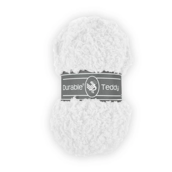 Durable Teddy 310 White - krémfehér buklé fonal - hairy fluffy yarn